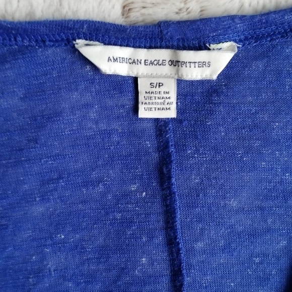 American Eagle Outfitters Linen Blend Blue Open Cardigan Size S - Picture 5 of 8
